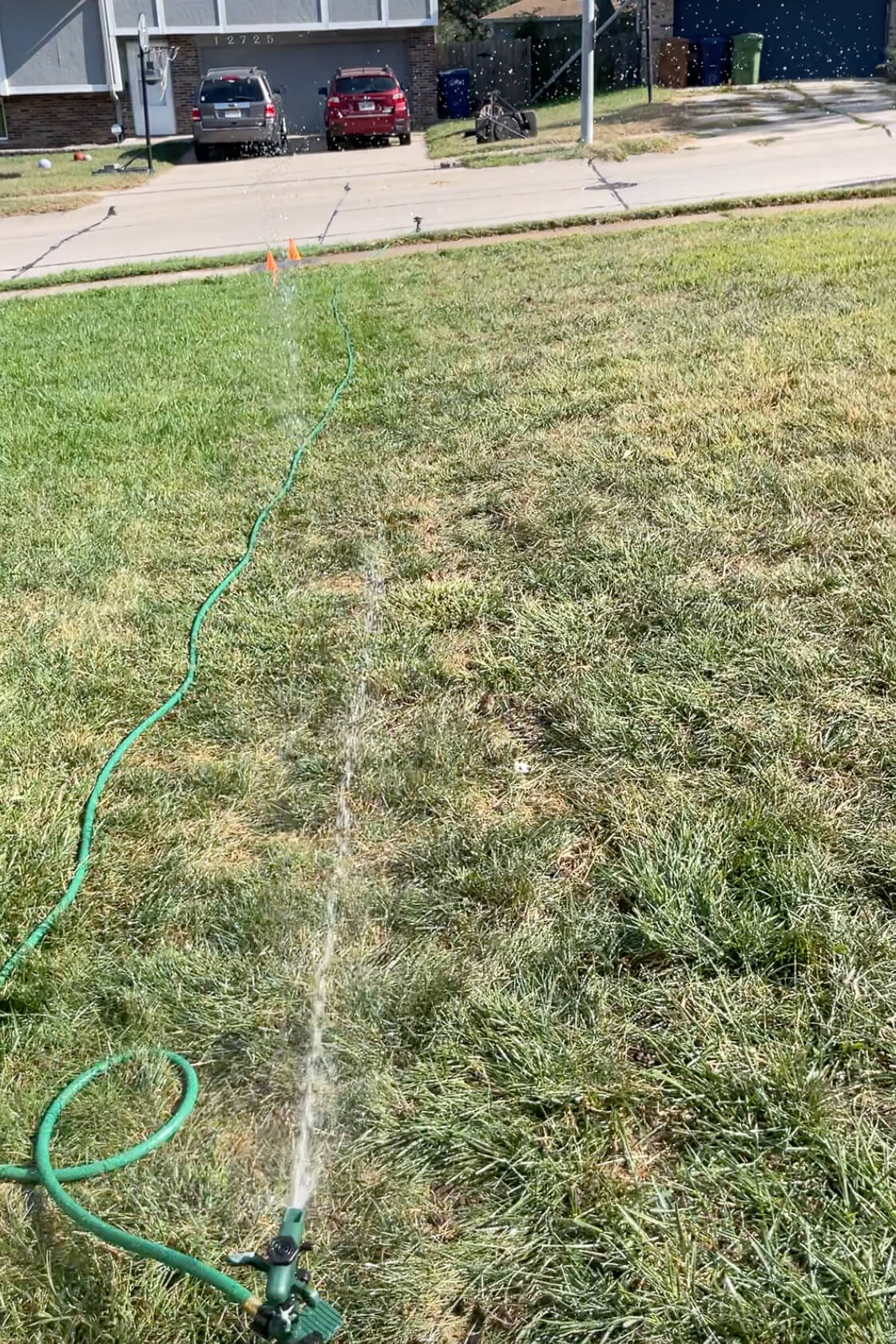 Adjusting your sprinklers for an automatic watering system.